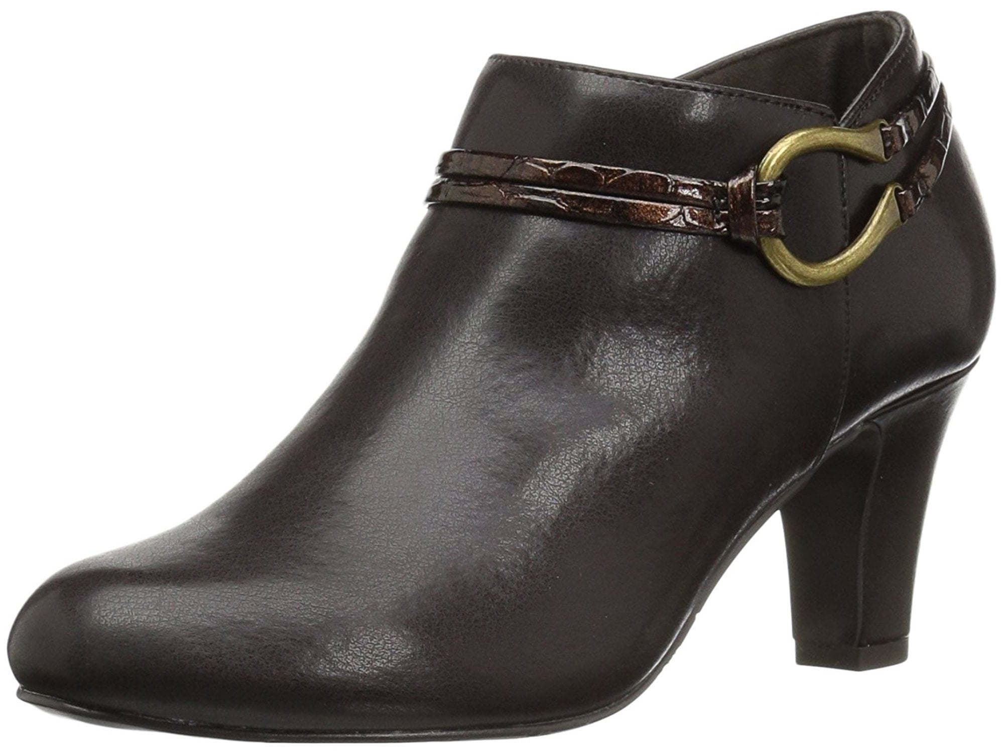 Anne Klein Womens Willpower Fabric Closed Toe Ankle Fashion Boots Brown Size 7.5 M