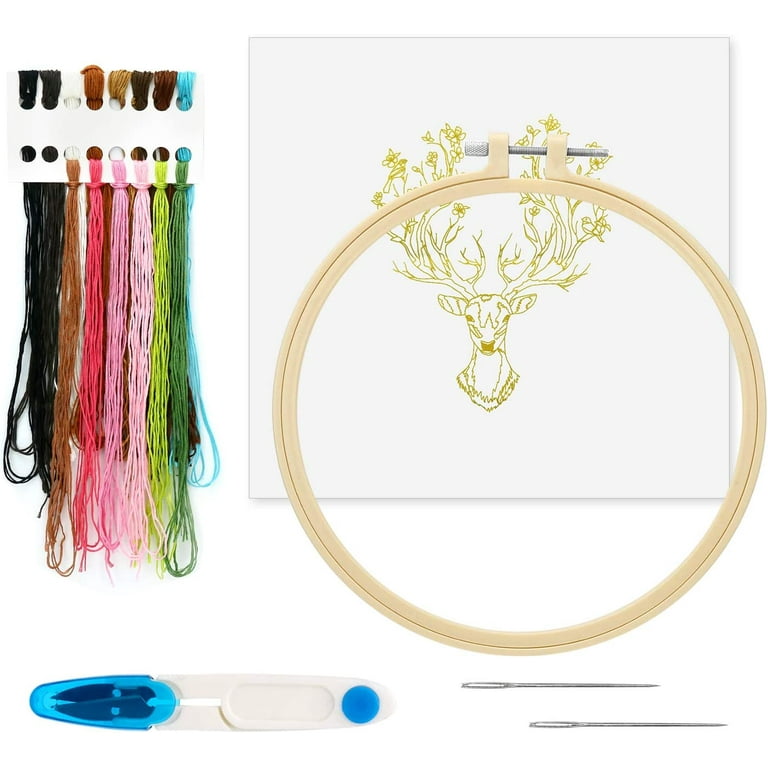 Maydear Stamped Embroidery Kit for Beginners with Pattern, Cross