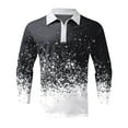 thumbnail image 4 of JIANJIA Mens Polo Shirts Autumn Winter Gradient Print Lapel Zipper Long Sleeve Fashion Loose Tops Holiday Wear, 4 of 4
