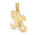 thumbnail image 4 of Diamond2Deal 14K Yellow Gold Script Letter H Initial Pendant for Women (L- 0.7inch, W- 0.41inch), 4 of 6
