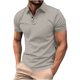 thumbnail image 1 of Manga Corta de Verano Tops de Color Sólido Casual Manga Corta Cuello Redondo Doblado Hendidura Superior, Camisa de Fibra de Poliéster para Hombres, Lavado de Manos, 1 of 5