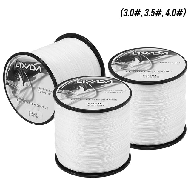 Línea de pesca LIXADA 500m de material PE trenzado de 4 hebras, resistencia a la abrasión, ideal para pesca en agua salada y dulce, paquete de 3 unidades (3.0#, 3.5#, 4.0#), disponible en varios