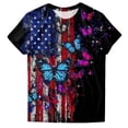 thumbnail image 4 of mgoYE 2XL T-Shirt for Women 250th Anniversary USA Shirt Women American Flag Shirts USA Flag Stars Stripes Graphic Blouse Patriotic Shirt 4th of July T Shirt Summer Tops Tee|Black XL, 4 of 7