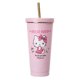thumbnail image 3 of Vaso aislado gato coloreado popular del acero inoxidable de las botellas de agua del hola del agua de la botella de Sanrio con la paja, 3 of 4