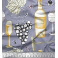 thumbnail image 1 of Soimoi Modal Satin Fabric Grapes,Wine Glass & Bottle Printed Craft Fabric by the Yard 42 Inch Wide, 1 of 1