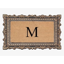 A1HC Natural Rubber & Coir 24x36 Monogrammed Doormat For Front Door, Anti-Shed Treated Durable Doormat for Outdoor Entrance, Heavy Duty, Low Profile, Easy to Clean, Long Lasting Front Porch Entry Rug