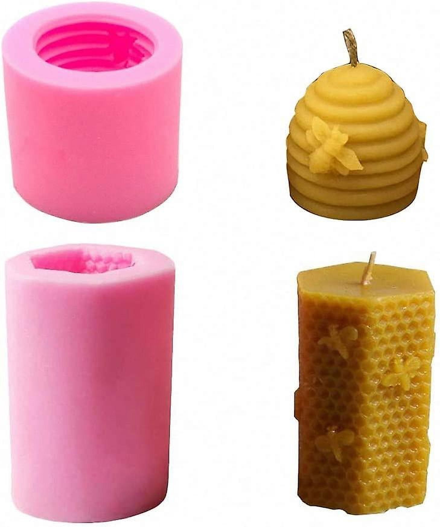 Moule à Bougie Silicone Nid D'abeille - Pour Bougies, Résine, Savon, Décoration 3D (3,8x8,9x6,5 Cm) - 7