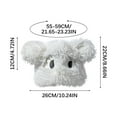thumbnail image 2 of Xfvqtps Womens Fluffy Plush Hat with Animal Ear and Eye Cute Kawaii Solid Color Windproof Coldproof Warm Thickened Fall Winter Soft Beanie White, 2 of 5