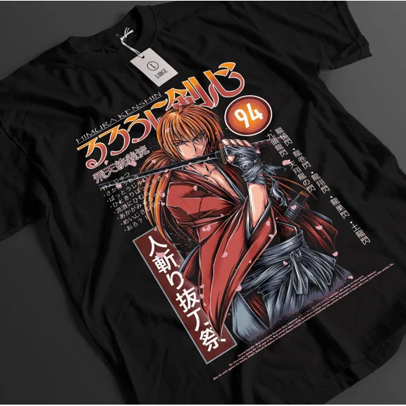 VINTAGE Rurouni Kenshin Shirt Battousai Tshirt Kaotu T-Shirt Sano Top Saito Anime Tee