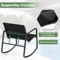 thumbnail image 6 of YIORTWO 3-Piece Patio Bistro Set, Outdoor Furniture with 2 Rocking Chairs & Tea Table for Backyard Lawn Garden Balcony Poolside, Black, 6 of 8
