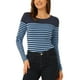 thumbnail image 1 of BLUSA CHIC para Mujeres INSPIRE a Rayas Color Block de Manga Larga Casual T-Shirt XL Azul Marino, 1 of 6