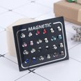thumbnail image 2 of HLONK 12Pairs/Set Unisex Rhinestone Inlaid Magnetic Stud Earrings Non Piercing Jewelry, 2 of 5