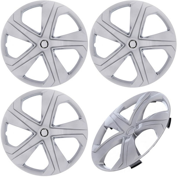 COVERTREND Hub Caps 16" Inch Wheel Covers (Set of 4 Pack) Silver
