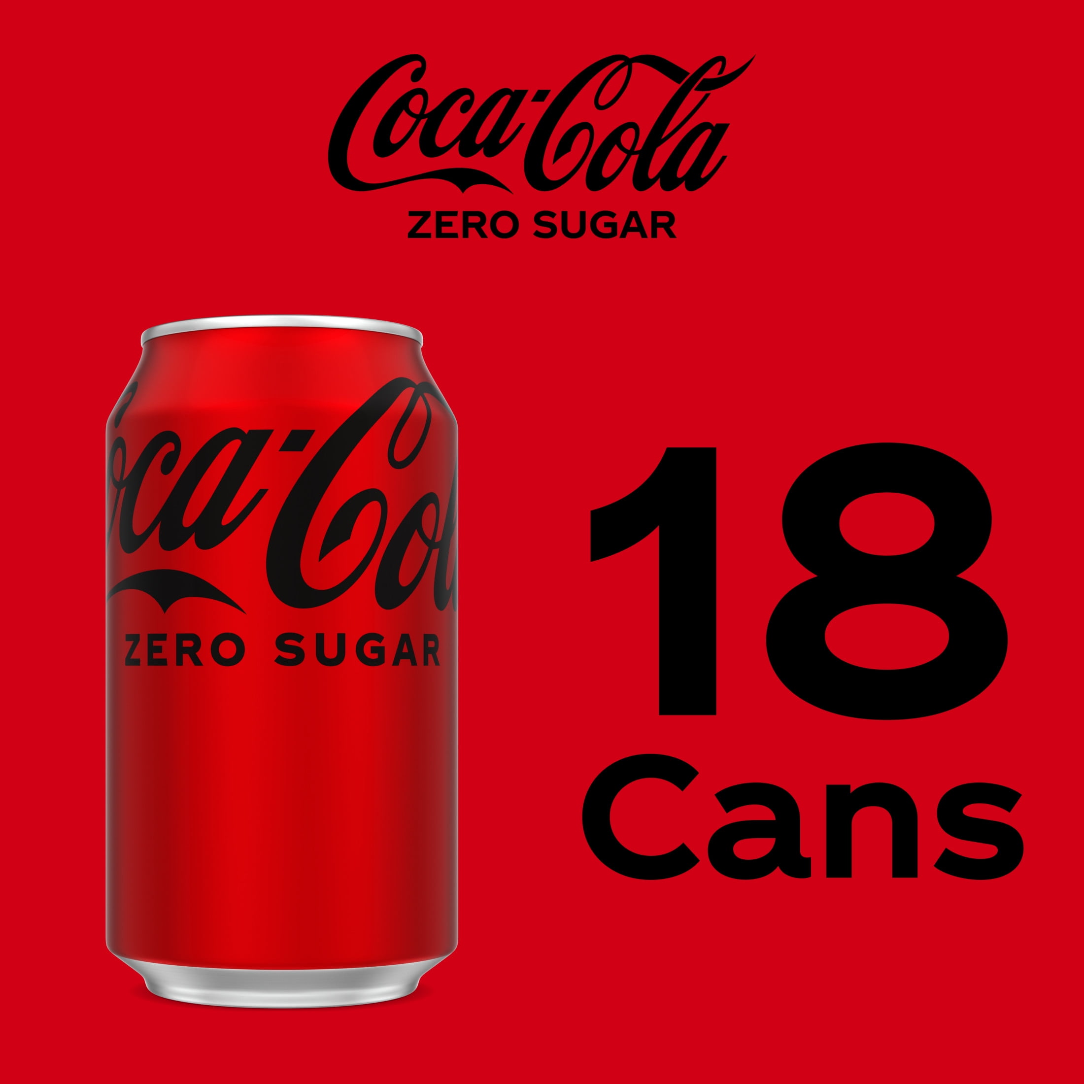 Coca-Cola Zero Sugar Soda Pop Cans, 12 fl oz, 18 Pack
