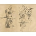 thumbnail image 2 of John Singer Sargent 14x12 Gold Ornate Wood Frame and Double Matted Museum Art Print Titled - Studies for ‘Gassed’ (Recto) (1918-1919), 2 of 4