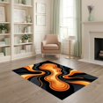 thumbnail image 2 of ODIKA 4'x6' Ultra-Soft Area Rug, Orange Abstract Mid-Century Fluid Retro Biomorphic Design with Curves Washable, Bare feet friendly, Silk-Touch for Bedroom Home office, 2 of 7