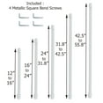 thumbnail image 2 of Evideco Small Flat Cafe Curtain Rod Set of 2 Adjustable White 12"-16", 2 of 5