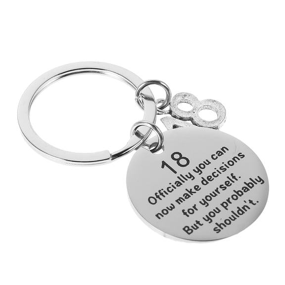 WHAMVOX Cute Trendy Keychain for 18th Birthday Celebrations Stainless Steel Silver Decor Accessory