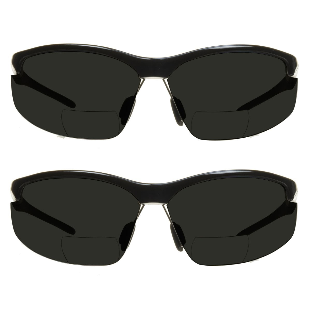 Prosport Bifocal Reading Sunglasses Ansi Z87 Safety Reader 1 00 2 Pairs Glossy Black Frame