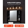 thumbnail image 2 of VEVOR 5-Light Modern Bathroom Vanity Light 37.1-Inch Wall Light Fixtures Over Mirror, 2 of 9