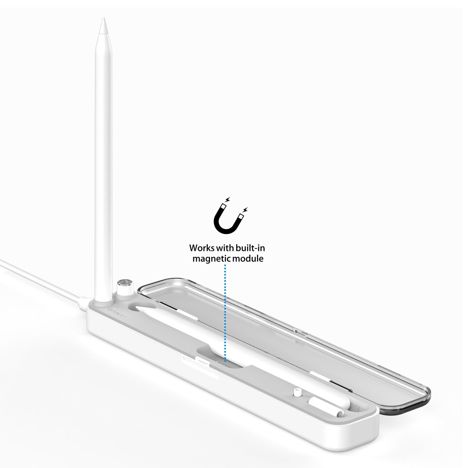 1x Wireless Charger Charging Dock Holder Portable Storage Box for Apple Pencil 2/1