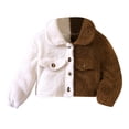 thumbnail image 1 of Gibobby Chamarra acolchada para niñasNiños pequeños bebés niñas Patchwork otoño invierno polar abrigo chaqueta ropa(Marrón, 4-5 Años), 1 of 5