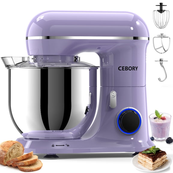 Batidora de Pedestal 3 en 1 Cebory, 6,5 QT Mezclador de Alimentos de 10 Velocidades