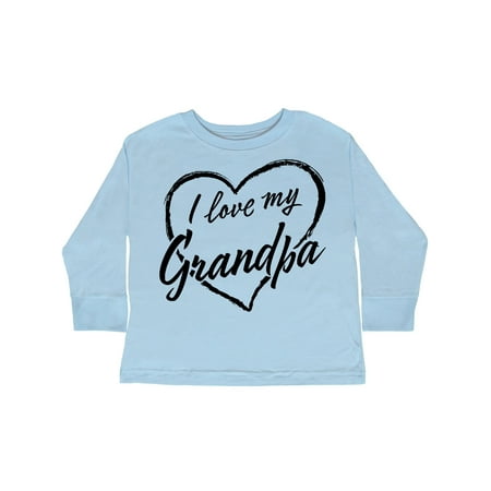 

Inktastic I Love My Grandpa in Black Chalk Heart Gift Toddler Boy or Toddler Girl Long Sleeve T-Shirt