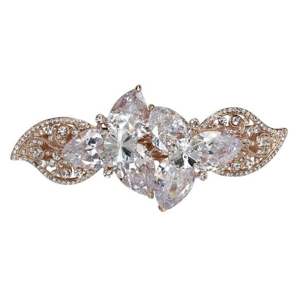 Faship Gorgeous Clear CZ Crystal - Pasador de pelo floral resistente