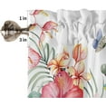 thumbnail image 4 of Valances for Window - Semi Sheer Light Filtering Valance Pastoral Style Tropical Plants Banana Leaf Flowers Window Curtains Valances for Living Room Bathroom - Window Valance 54"x18", 4 of 6