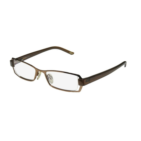 NEW CONTINENTAL LIGHT STYLE CLASSIC EYEWEAR X-EYES 100 WOMENS/LADIES DESIGNER FULL-RIM BRONZE / BROWN FRAME DEMO LENSES 49-18-130 SPRING HINGES EYEGLASSES/EYEGLASS FRAME