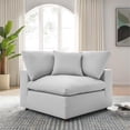 thumbnail image 2 of Maklaine Fabric Down Filled Overstuffed Corner Chair in Light Gray, 2 of 7