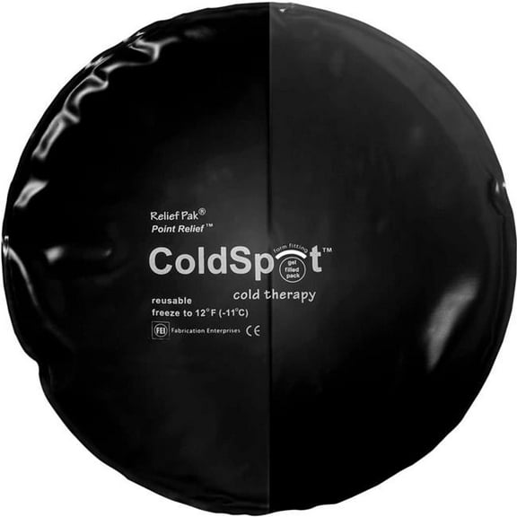 10 in. Relief Pak Heavy-Duty Circular Black Urethane Reusable Cold Pack - 12 per Pack