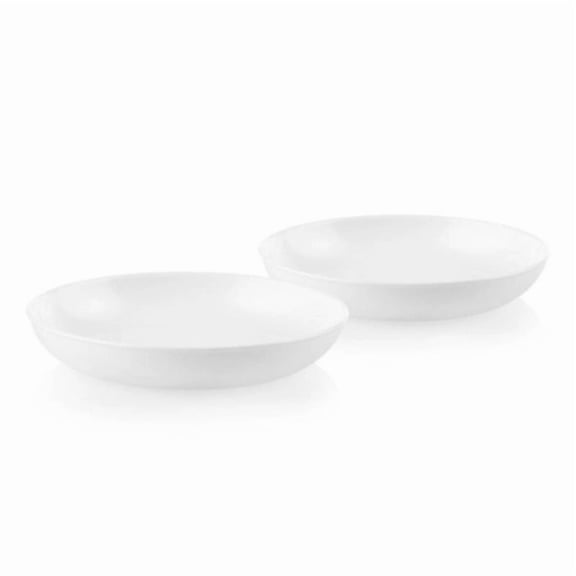 2pk Glass 30oz Meal Bowls White: Round Solid Noodle Bowls, Dishwasher & Microwave-Safe, 8.625" Diameter