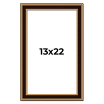13x22 Frame Gold Brown Plein Air Vintage Solid Wood Picture Frame | 1.75 Inches Moulding Width |