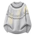 thumbnail image 4 of THNCYX Sweaters For Men Spring Long Sleeve Pullover Crew-Neck Jacquard Comfort Tops M-3XL, 4 of 8