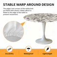 thumbnail image 2 of Elastic Fitted Round Tablecloth, Black Grey Botanical Waterproof Stretch Table Cover for 36"-44" Tables, Rustic Country Spring Floral Summer Leaf Washable Outdoor Tablecloths for Patio, Picnic, 2 of 9