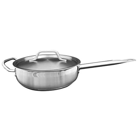 TrueCraftware 3 Qt. Stainless Steel Sauté Pan with Lid and Welded Hollow Handle - Chef Cooking Pan Egg Pan Fry Pan Omelet Pan Sauté Pan Cookware NSF Certified