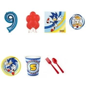 Sonic The Hedgehog Party Supplies Party Pack For 32 With Blue #9 Balloon