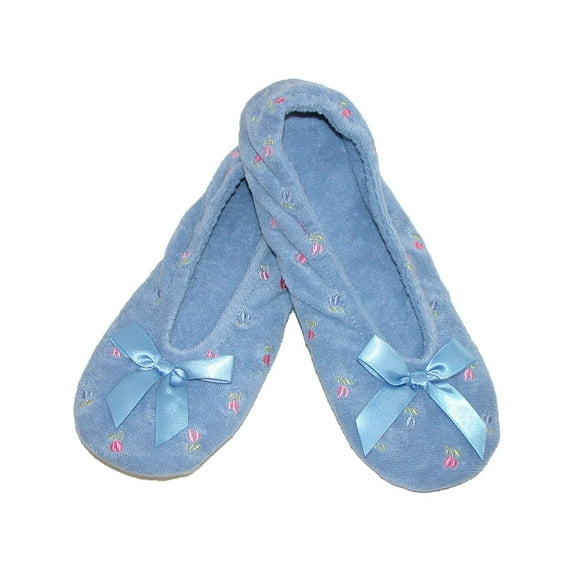 Isotoner Embroidered Terry Ballerina Slippers Women