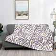 thumbnail image 2 of Rateoe Lavender Flowers Pattern Flannel Throw Blanket, Ultra-soft Blanket for Bed, Couch, Car, Hypoallergenic Anti-pilling blanket-80"x60"(Horizontal), 2 of 6