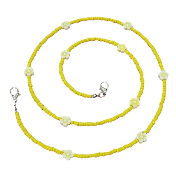 Bohemian Rice Bead Flower Mask Glasses Hanger Keeper Miss