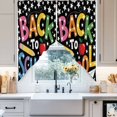 thumbnail image 2 of Swag Curtain Valances School Season Swag Valances for Kitchen Windows Pencil Stars Cartoon Style Black Short Topper Curtains Valance Tier Pair for Kitchen Bedroom Living Room Bathroom 28"x36", 2 of 8
