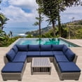 thumbnail image 6 of Casual Inc. 9-Piece Outdoor Patio Furniture Set Wicker Rattan Sectional Sofa & Couch with Coffee Table, CS-W211, 6 of 6