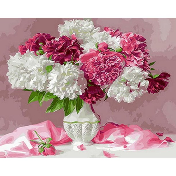 Pintura de diamante (DB3097) 5D DIY Flor cuadrada Diamantes de imitación Punto de cruz (B1034) 40x50cm Hugtrwg Para estrenar