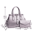 thumbnail image 3 of Women's Gradient Light Red High-Quality Leather Crocodile 2-Piece Set - Tote/Crossbody + Wallet, Waterproof, Soft & Fresh, Perfect for Spring & Summer, 3 of 3