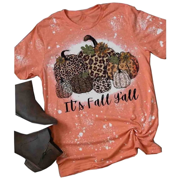 Ichuanyi Womens Tops, Women Casual Short Sleeve Digital Tie Printing O-Neck Loose T-Shirt Blouse Tops