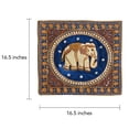 thumbnail image 5 of Elegant Thai Elephant Velvet and Pearls Set of 2 Square Pillow Covers - Blue, 5 of 7