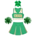 thumbnail image 5 of iiniim Girls Cheer Leader Kids Cheerleading Uniform with Accessories Carnival Party Size 6-16 B Green 14, 5 of 7