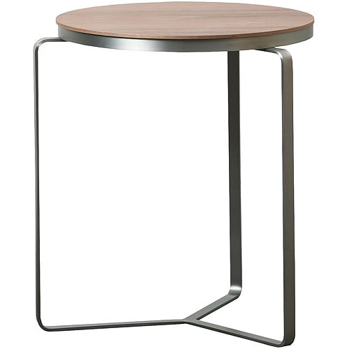 Isaac Solid Wood/Metal End Table, Walnut